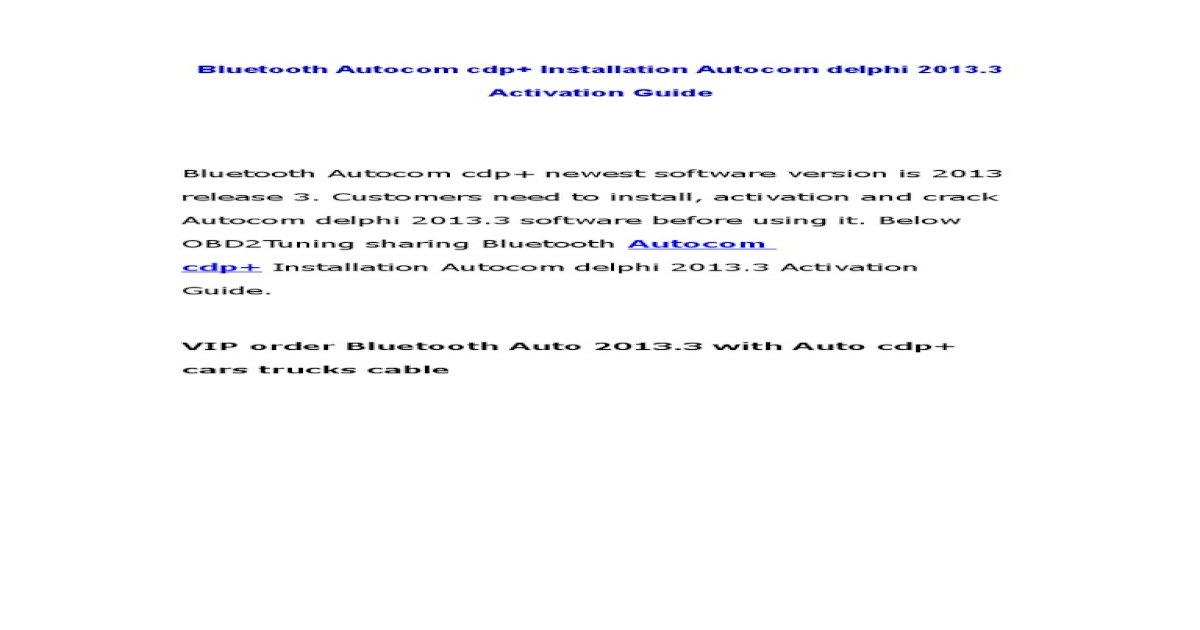 Autocom Delphi 2013 R3 Keygen Download